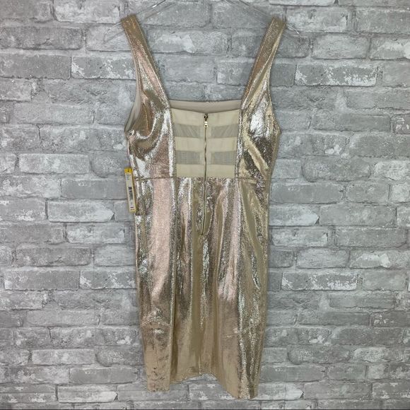 Alice + Olivia Norah Metallic Leather Dress - Picture 3 of 12